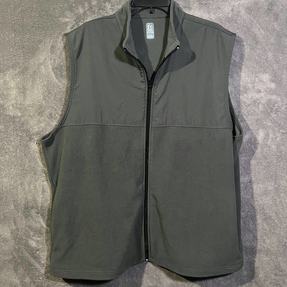 PGA TOUR Collection Mens Gray Zip Up Golf Vest XXL